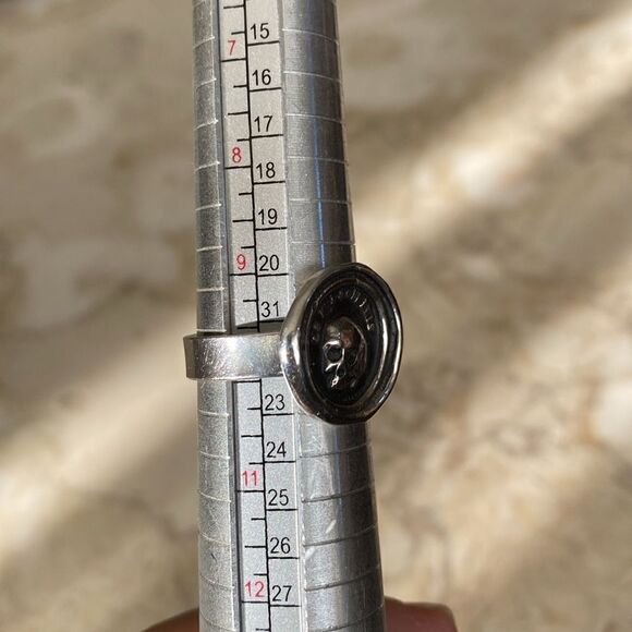 Plum & Posey Skull & Crossbones Talisman Ring Memento Mori 925 Sterling Silver - Picture 9 of 9